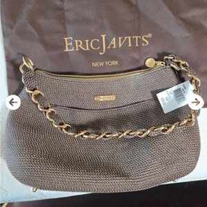Eric Javits Tan Chain Shoulder Bag